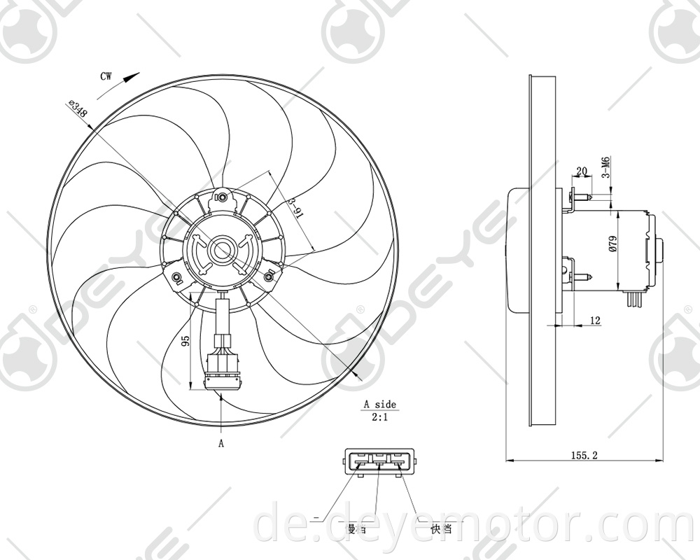 6N0959455F Kühlerlüfter Kühler universal für A3 I TT VW POLO GOLF BEETLE JETTA SKODA FABIA SEAT TOLEDO CORDOBA